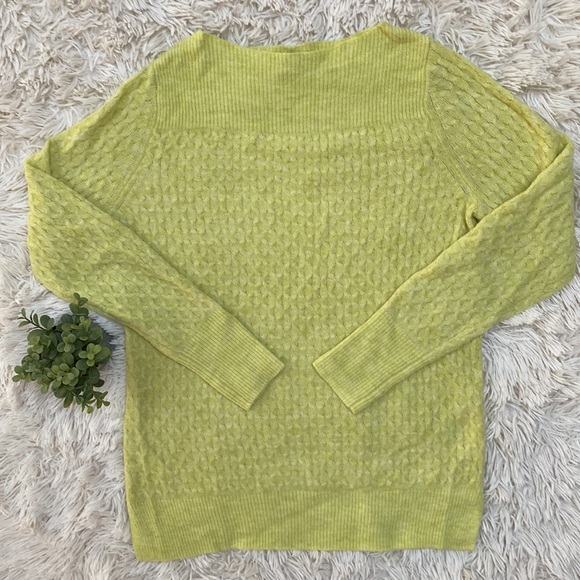 🎉HP🎉 Loft Boatneck Knit Sweater 💗 Lime Yellow - Picture 3 of 13